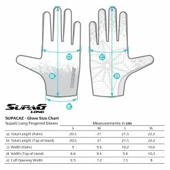Supacaz Handschuhe SupaG - Kurz -Singlespeed Verkaufsgeschäft SupaG Long Size Chart sq 3406 4